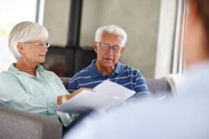 Elder couple working on their estate